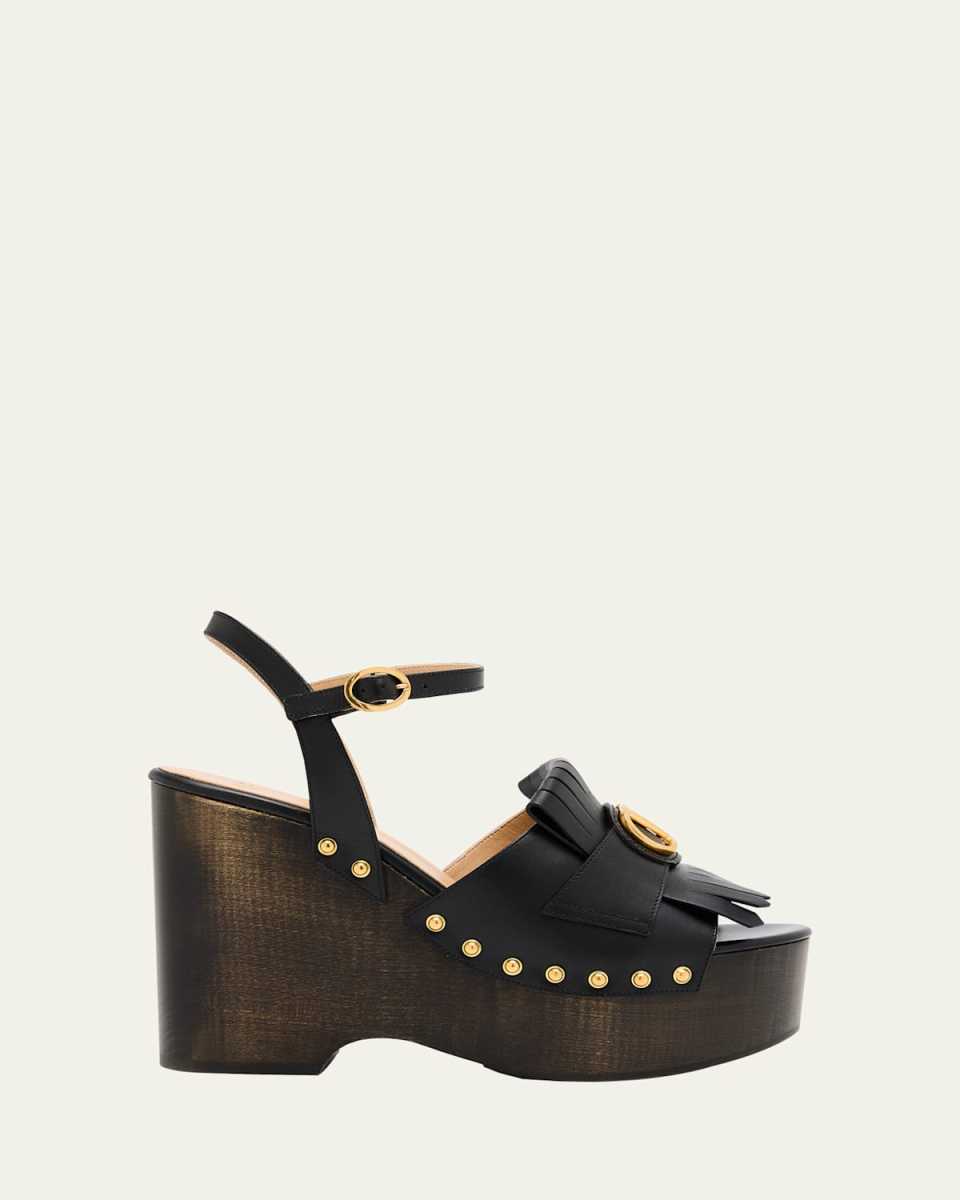 VLogo Kiltie Wedge Platform Sandals